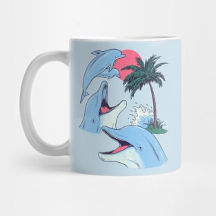 Four Dolphin Palm Tree Mug